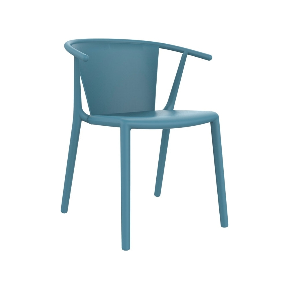 Steely outdoor chair in dark blue polypropylene and glass fiber available in various finishes and stackable