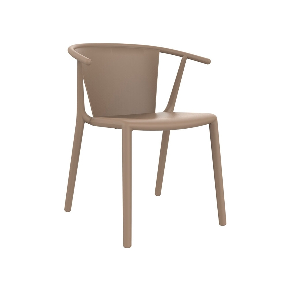 Steely outdoor chair in light brown polypropylene and glass fiber available in various finishes and stackable