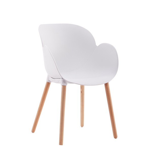 Polypropylene armchair White seat wood leg stylish durable leisure