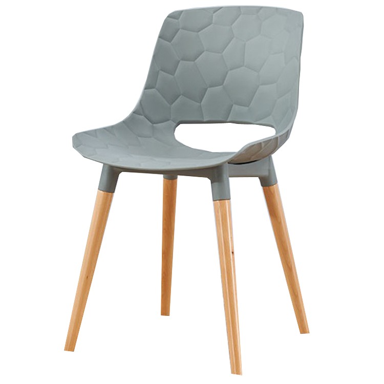 Davis Scandianavian Design Chair Wood Leg Gray PP seat