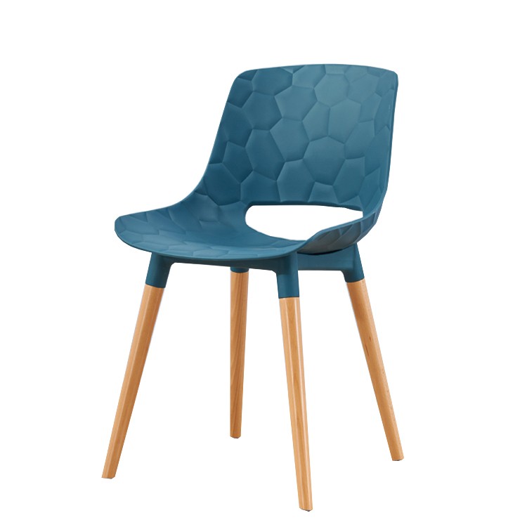 Davis Scandianavian Design Chair Wood Leg Dark Blue  PP seat