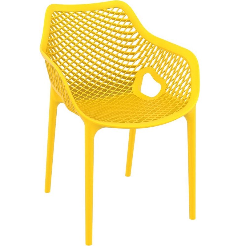 Compamia Air XL Outdoor Dining Chair Armrest Yellow PP Stackable