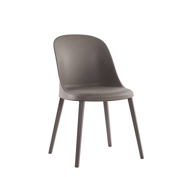 Polypropylene Chair Gray Comfortable Leisure Dining Cafe 