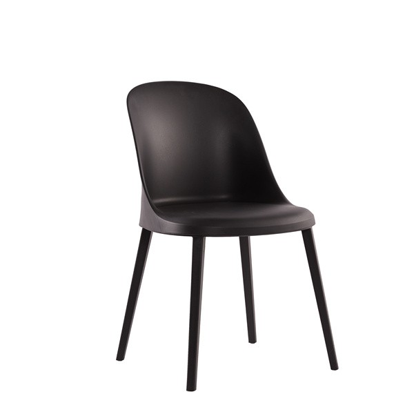 Polypropylene Chair Black Comfortable Leisure Dining Cafe 