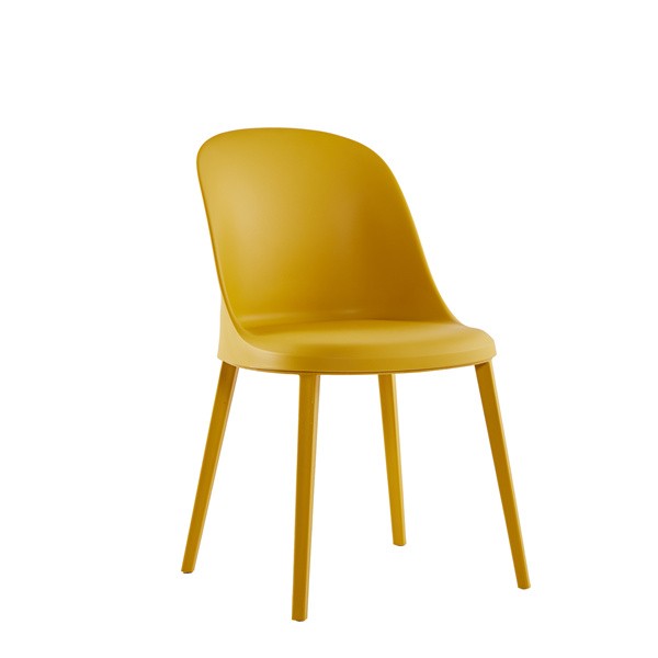 Polypropylene Chair Yellow Comfortable Leisure Dining Cafe 