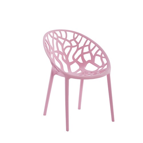 Polypropylene Chair Outdoor Garden Stackable Armrest Pink
