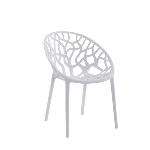 Polypropylene Chair Outdoor Garden Stackable Armrest White
