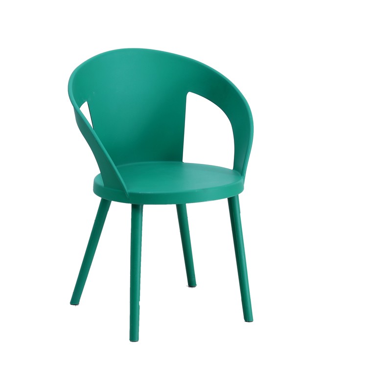 Dining Chair Comfortable and Durable Modern Style Green Plastic Restaurant Leisure Coffee Chair Assembly