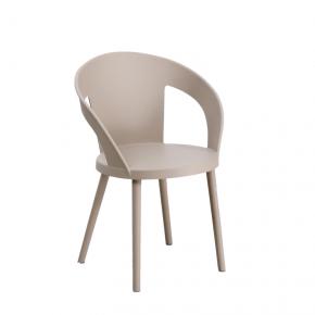 Dining Chair Comfortable and Durable Modern Style Beige Plastic Restaurant Leisure Coffee Chair Assembly