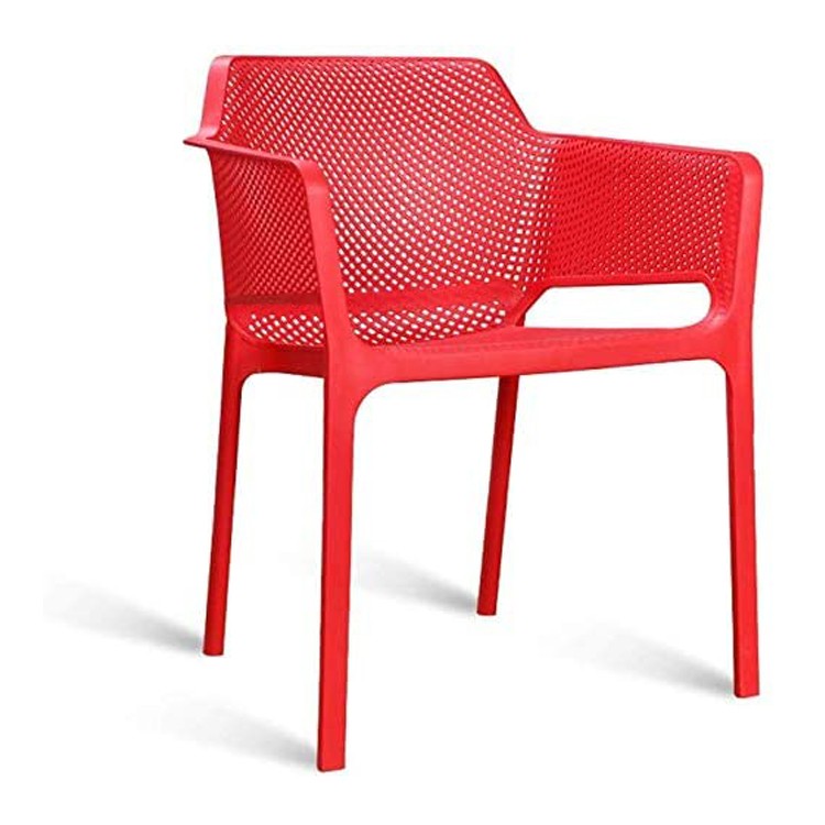Nardi Net armchair red polypropylene stackable comfortable outdoor garden cafe dining
