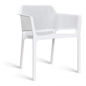 Nardi Net armchair white polypropylene stackable comfortable outdoor garden cafe dining