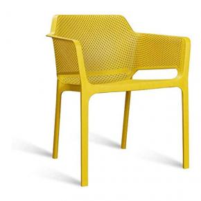 Nardi Net armchair yellow polypropylene stackable comfortable outdoor garden cafe dining
