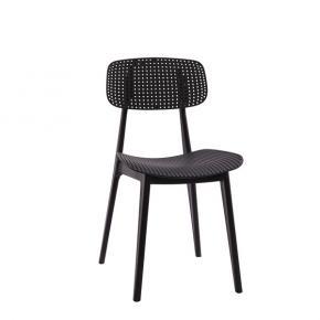 Polypropylene chair black hollow out design dining cafe comfy