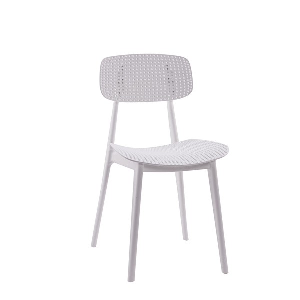 Polypropylene chair white hollow out design dining cafe comfy