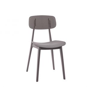 Polypropylene chair gray hollow out design dining cafe comfy