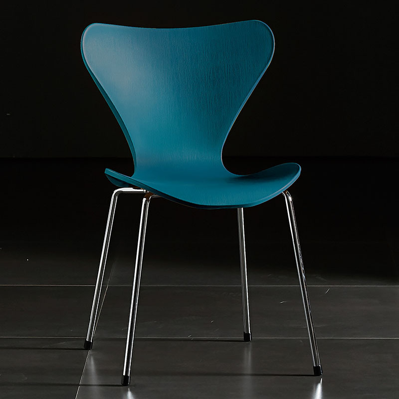 Series 7 chair dark blue pp seat chromed legs