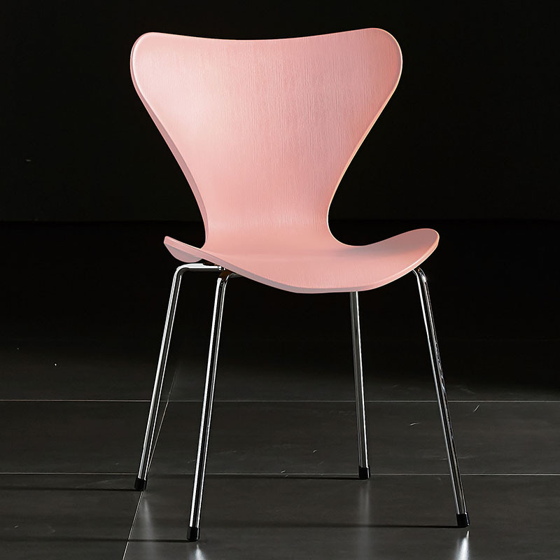 Series 7 chair pink pp seat chromed legs