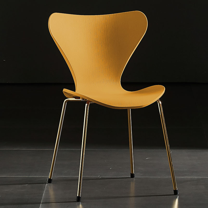Series 7 chair yellow pp seat golden metal legs