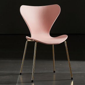 Series 7 chair pink pp seat golden metal legs