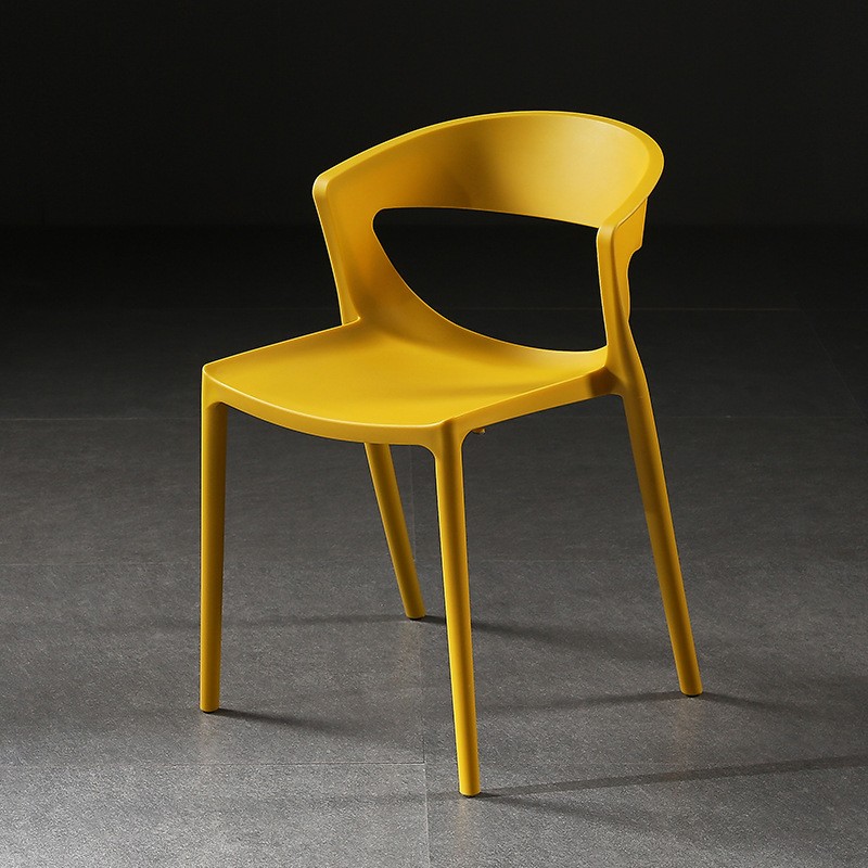 Kicca One chair polypropylene plastic stackable dining cafe in yellow