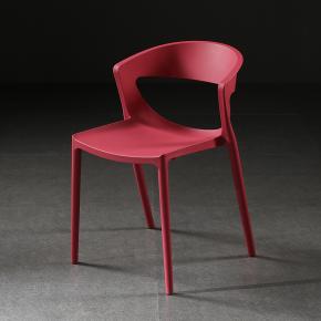 Kicca One chair polypropylene plastic stackable dining cafe in red