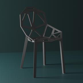 Magis chair one black polypropylene stackable