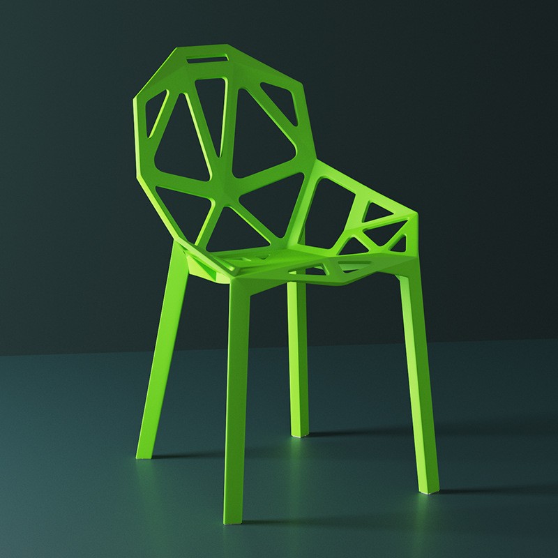 Magis chair one green polypropylene stackable