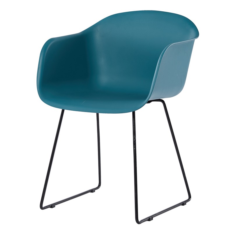 Polypropylene armchair with metal base