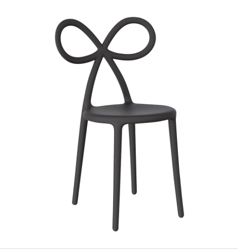 Ribbon Chair Black Matte Single