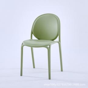 plastic cafe chair green pp stackable