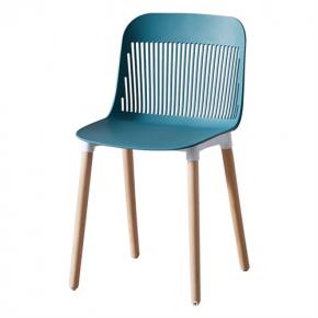 PP Material Seat Chair with Wood Feet