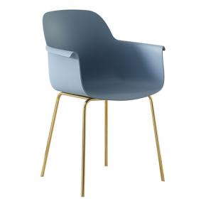 PP Material Armchair with Golden Metal Feet 