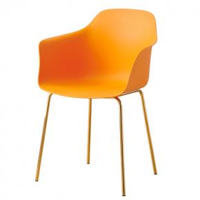 PP Material Seat Armchair With Golden Metal Legs